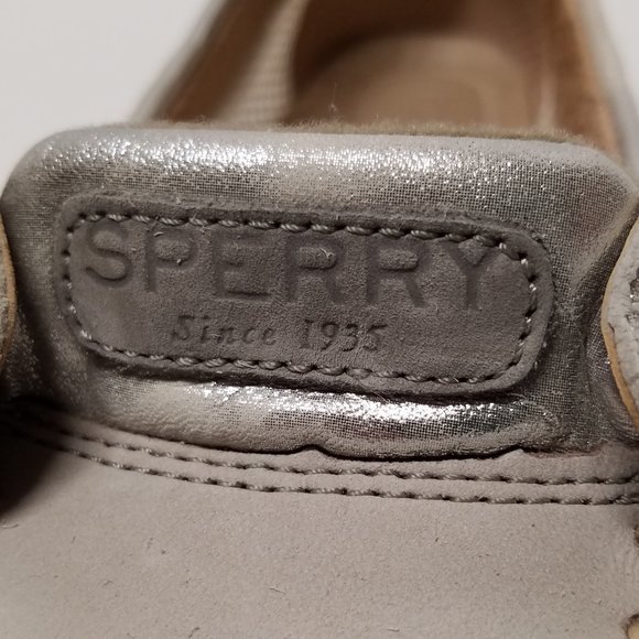 Sperry Topsider Gray & Silver Metallic Angelfish Boat Shoe - Picture 6 of 16
